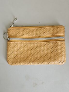 Woven Zip Wristlet Pouch - Taupe